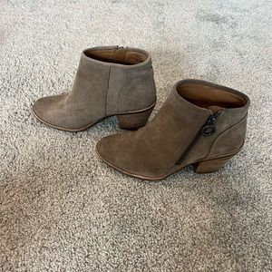 Tan suede booties